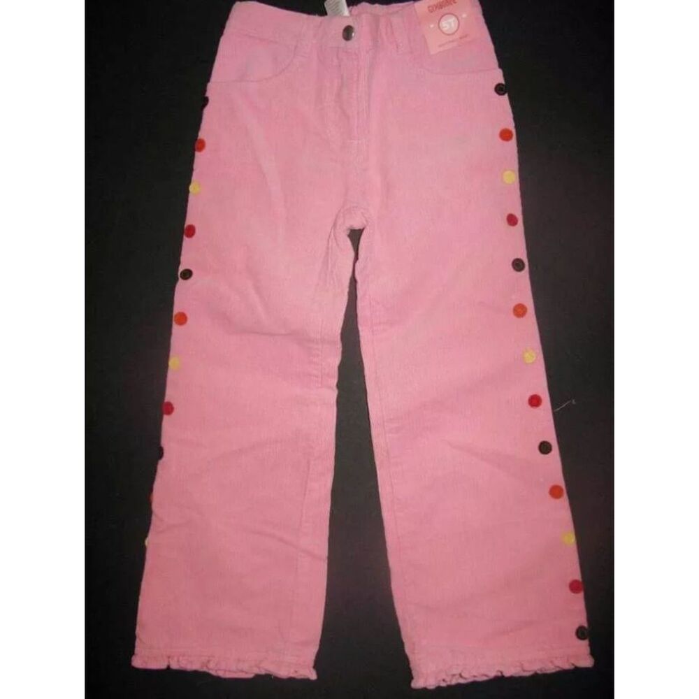 NEW Gymboree girl pant 5 fall for monkeys pink brown corduroy boot cut polka dot